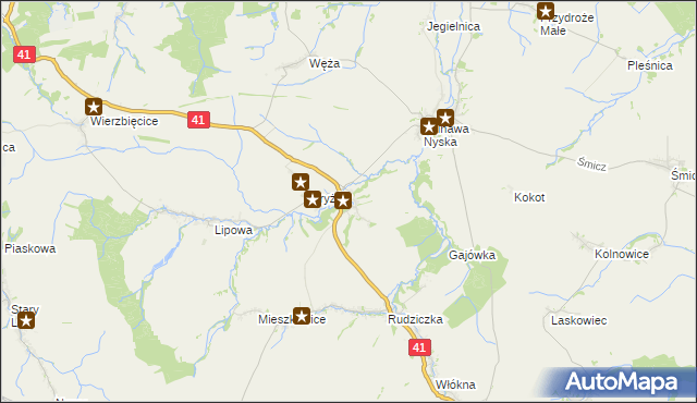 mapa Piorunkowice, Piorunkowice na mapie Targeo