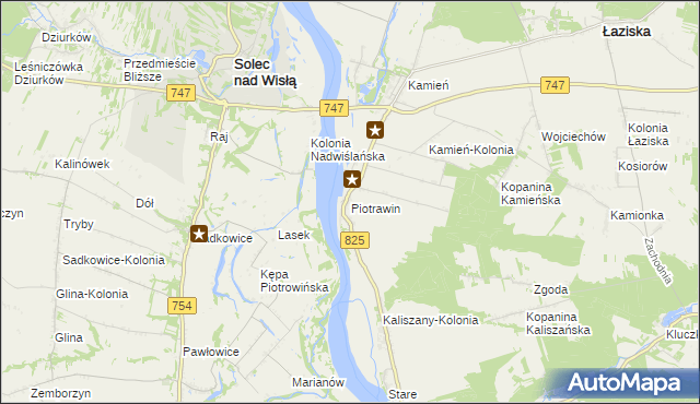 mapa Piotrawin gmina Łaziska, Piotrawin gmina Łaziska na mapie Targeo