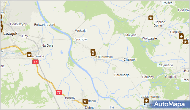 mapa Piskorowice, Piskorowice na mapie Targeo