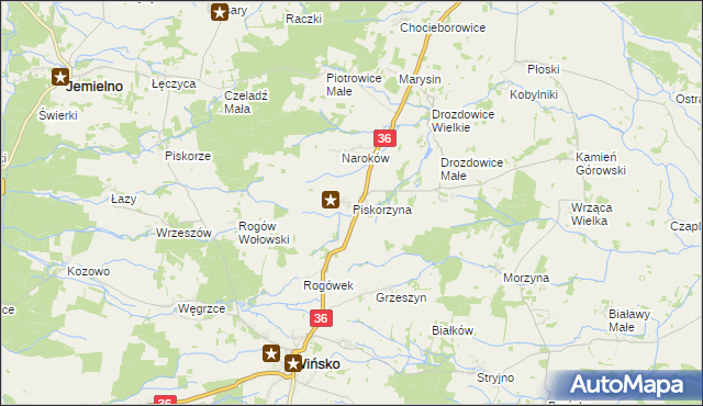 mapa Piskorzyna, Piskorzyna na mapie Targeo