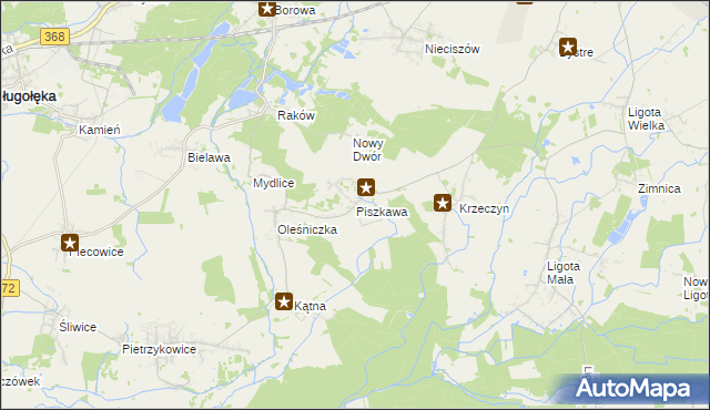 mapa Piszkawa, Piszkawa na mapie Targeo