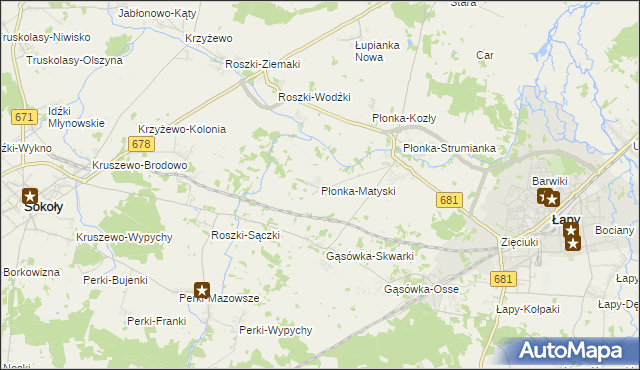 mapa Płonka-Matyski, Płonka-Matyski na mapie Targeo