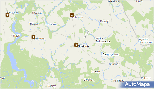 mapa Płoskinia, Płoskinia na mapie Targeo