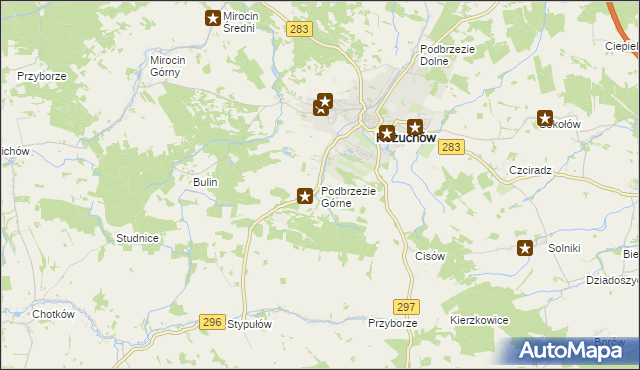 mapa Podbrzezie Górne, Podbrzezie Górne na mapie Targeo