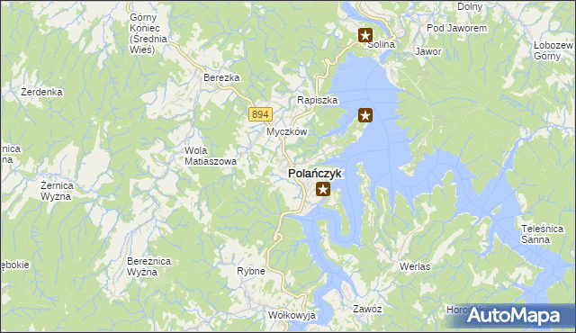 mapa Polańczyk, Polańczyk na mapie Targeo