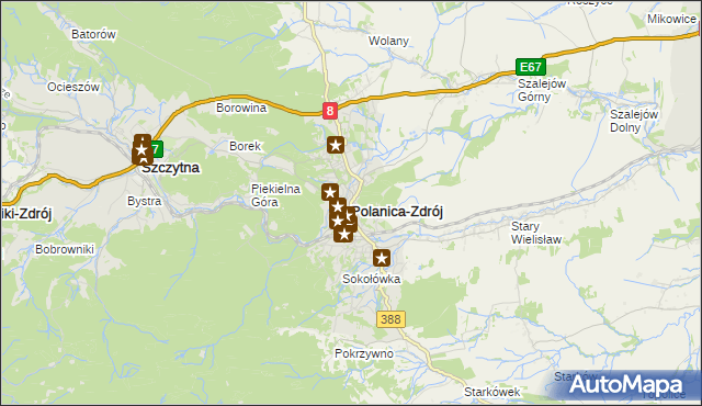 mapa Polanica-Zdrój, Polanica-Zdrój na mapie Targeo