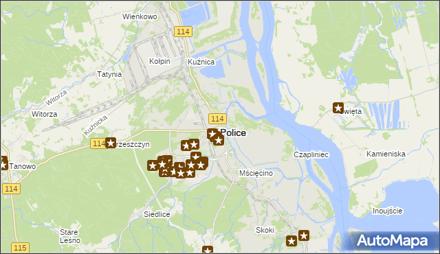 mapa Police, Police na mapie Targeo