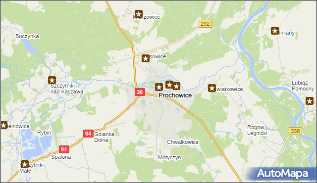 mapa Prochowice, Prochowice na mapie Targeo