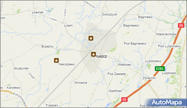 mapa Pruszcz powiat świecki, Pruszcz powiat świecki na mapie Targeo