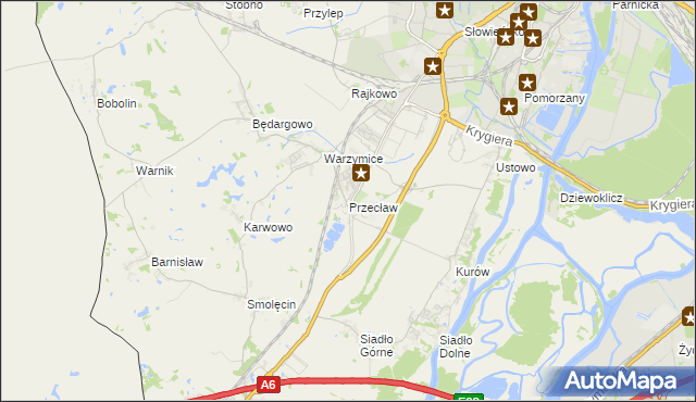 mapa Przecław gmina Kołbaskowo, Przecław gmina Kołbaskowo na mapie Targeo