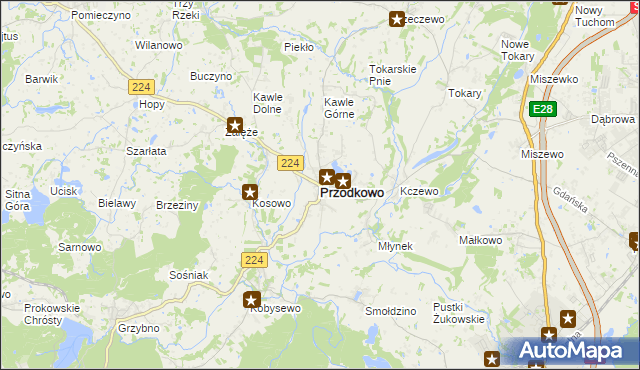 mapa Przodkowo, Przodkowo na mapie Targeo