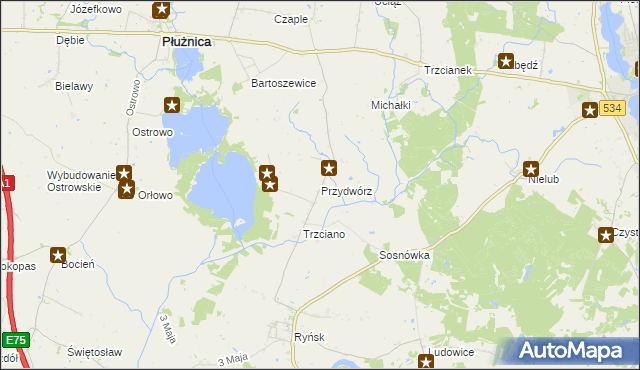 mapa Przydwórz, Przydwórz na mapie Targeo