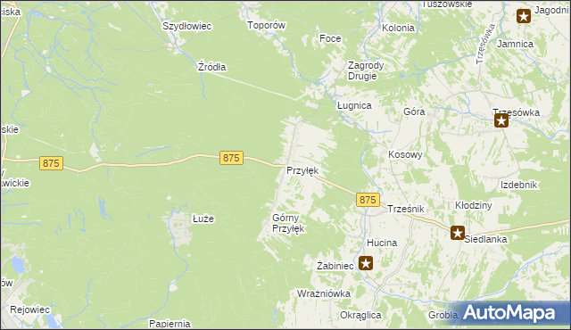 mapa Przyłęk gmina Niwiska, Przyłęk gmina Niwiska na mapie Targeo