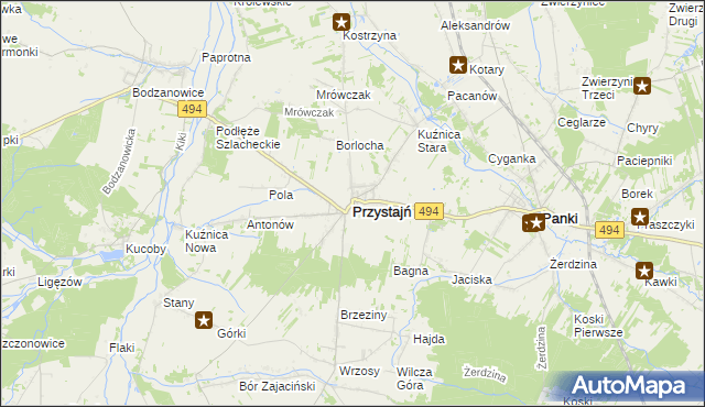 mapa Przystajń, Przystajń na mapie Targeo