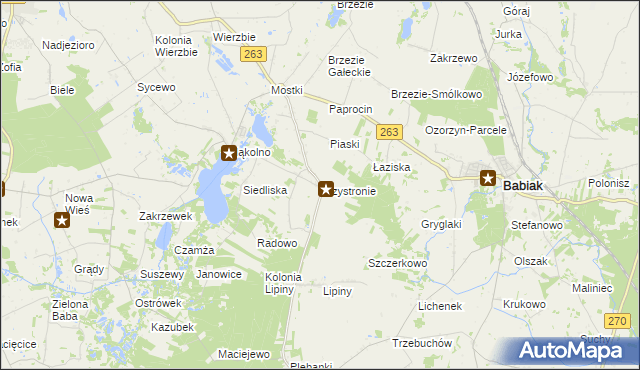 mapa Przystronie gmina Sompolno, Przystronie gmina Sompolno na mapie Targeo