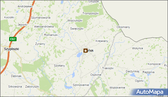 mapa Puńsk, Puńsk na mapie Targeo