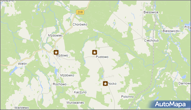 mapa Pustowo gmina Kępice, Pustowo gmina Kępice na mapie Targeo