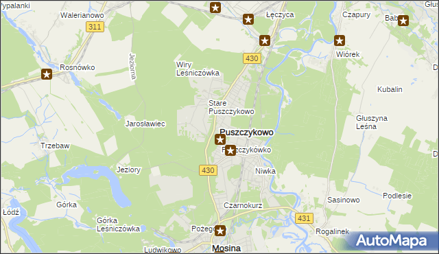 mapa Puszczykowo powiat poznański, Puszczykowo powiat poznański na mapie Targeo