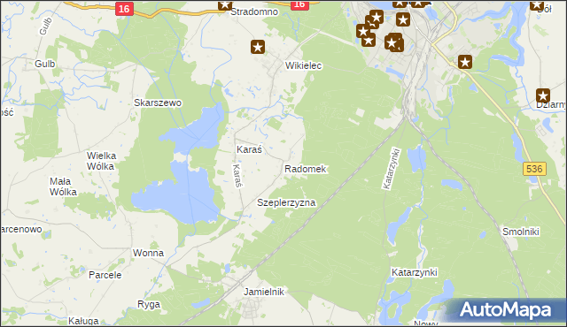 mapa Radomek gmina Iława, Radomek gmina Iława na mapie Targeo