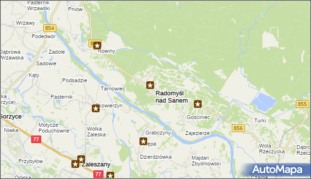 mapa Radomyśl nad Sanem, Radomyśl nad Sanem na mapie Targeo