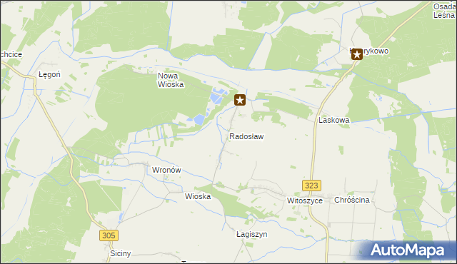 mapa Radosław gmina Góra, Radosław gmina Góra na mapie Targeo