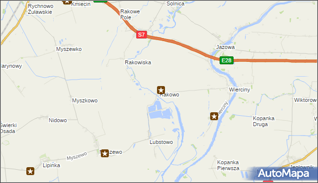 mapa Rakowo gmina Nowy Dwór Gdański, Rakowo gmina Nowy Dwór Gdański na mapie Targeo