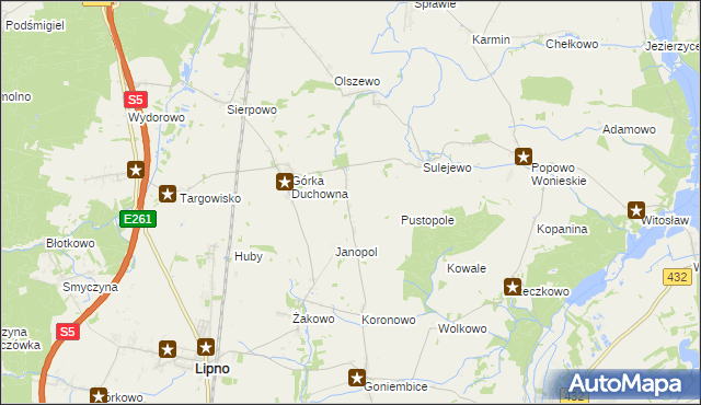 mapa Ratowice gmina Lipno, Ratowice gmina Lipno na mapie Targeo