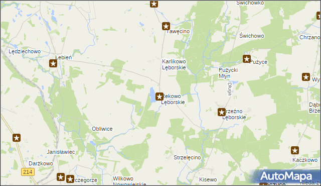 mapa Rekowo Lęborskie, Rekowo Lęborskie na mapie Targeo
