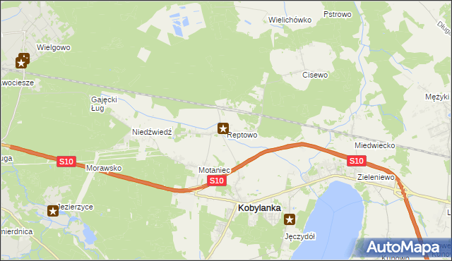 mapa Reptowo gmina Kobylanka, Reptowo gmina Kobylanka na mapie Targeo