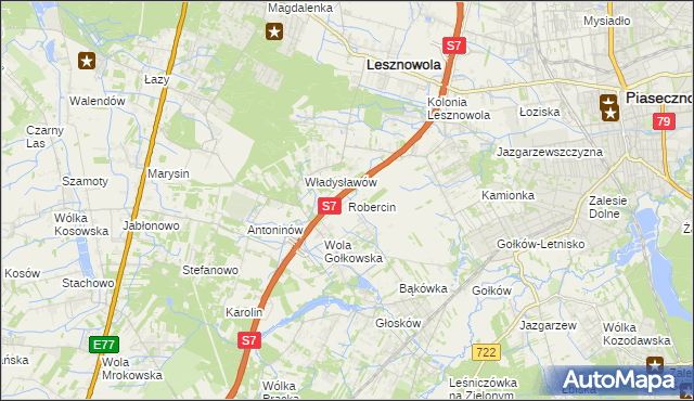 mapa Robercin, Robercin na mapie Targeo