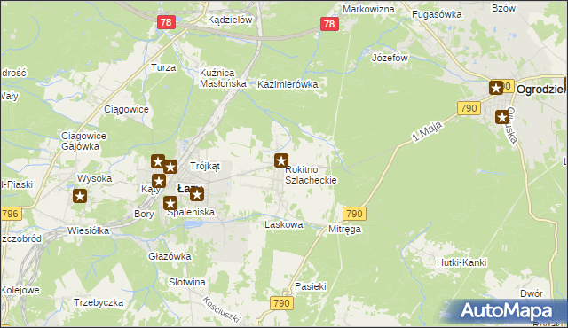 mapa Rokitno Szlacheckie, Rokitno Szlacheckie na mapie Targeo