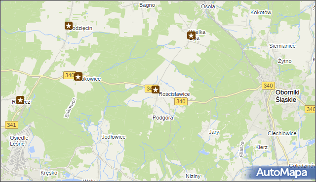 mapa Rościsławice, Rościsławice na mapie Targeo