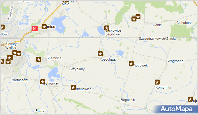 mapa Rosochata, Rosochata na mapie Targeo