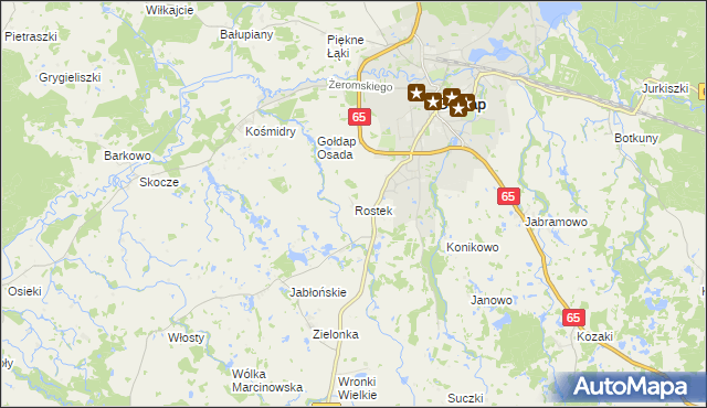 mapa Rostek, Rostek na mapie Targeo