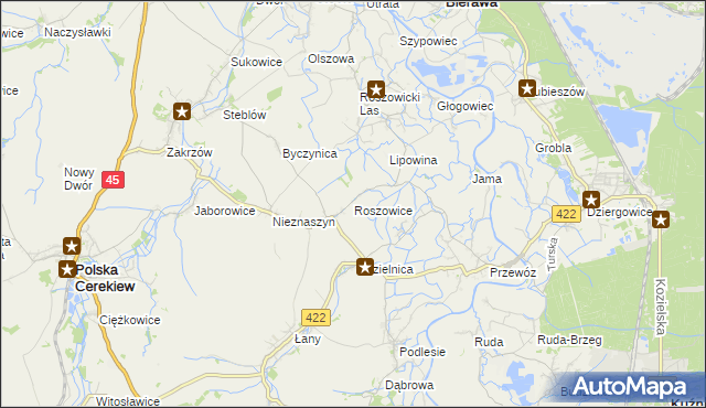 mapa Roszowice, Roszowice na mapie Targeo