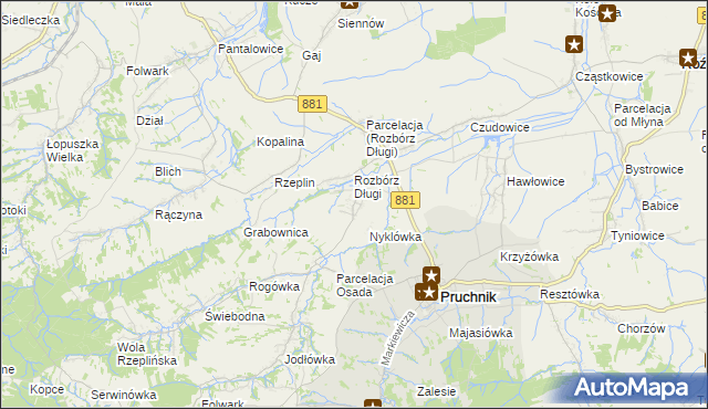 mapa Rozbórz Okrągły, Rozbórz Okrągły na mapie Targeo