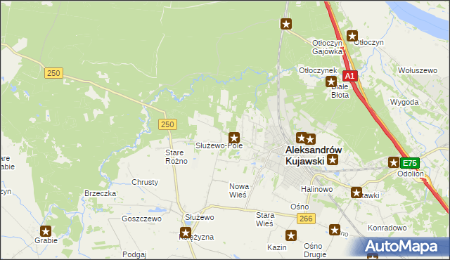 mapa Rożno-Parcele, Rożno-Parcele na mapie Targeo