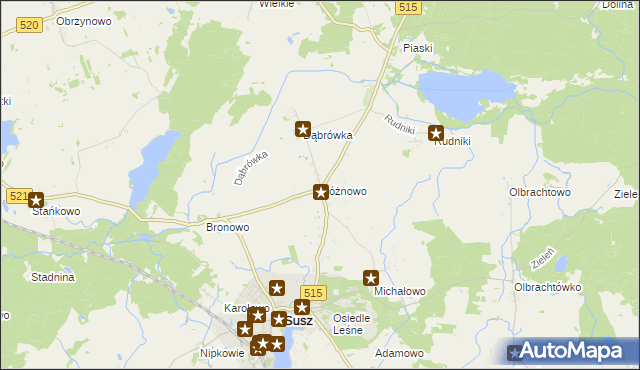 mapa Różnowo gmina Susz, Różnowo gmina Susz na mapie Targeo