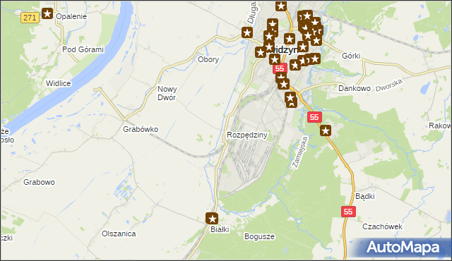 mapa Rozpędziny, Rozpędziny na mapie Targeo