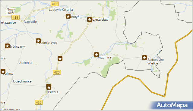 mapa Rozumice, Rozumice na mapie Targeo