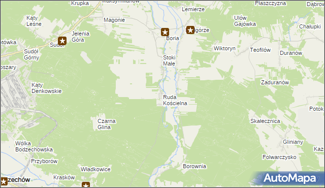 mapa Ruda Kościelna, Ruda Kościelna na mapie Targeo