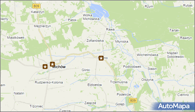 mapa Rudno gmina Michów, Rudno gmina Michów na mapie Targeo