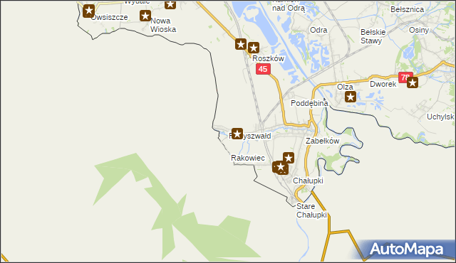 mapa Rudyszwałd, Rudyszwałd na mapie Targeo