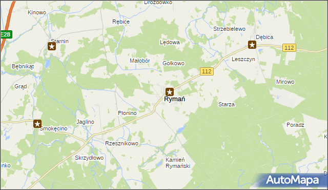 mapa Rymań, Rymań na mapie Targeo