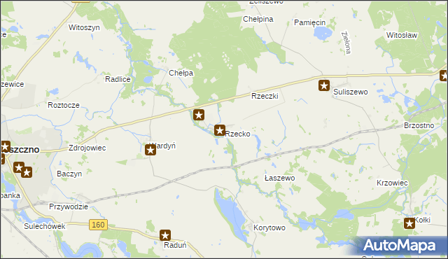 mapa Rzecko, Rzecko na mapie Targeo