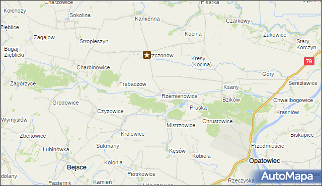 mapa Rzemienowice, Rzemienowice na mapie Targeo