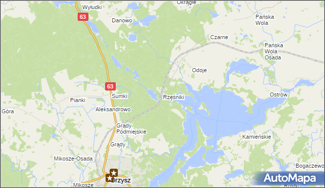 mapa Rzęśniki, Rzęśniki na mapie Targeo