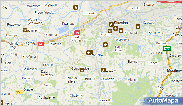 mapa Rzozów, Rzozów na mapie Targeo