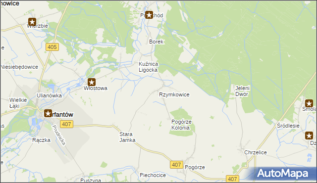 mapa Rzymkowice, Rzymkowice na mapie Targeo