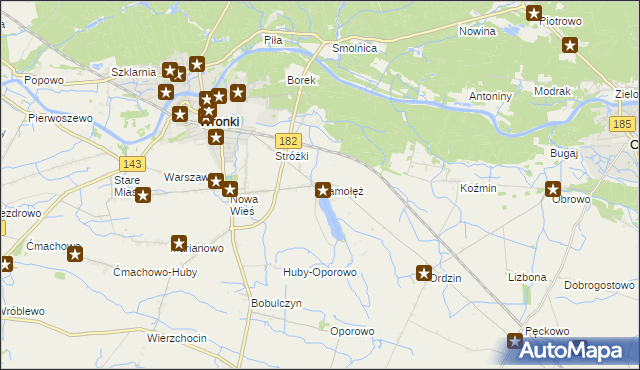 mapa Samołęż, Samołęż na mapie Targeo